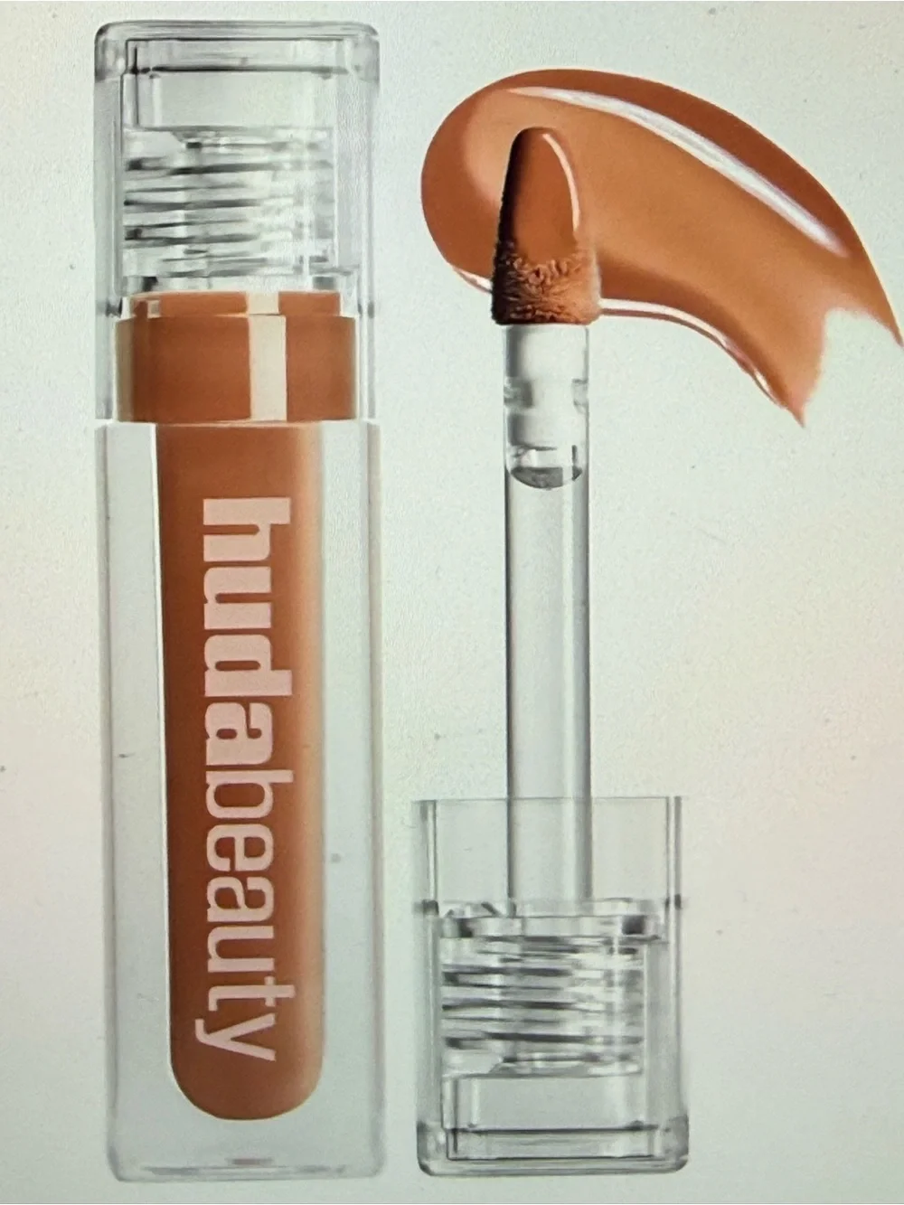 Huda Beauty Faux Filler Shiny Non Sticky Lip Gloss NIB RichCealer - Toffee Brown
